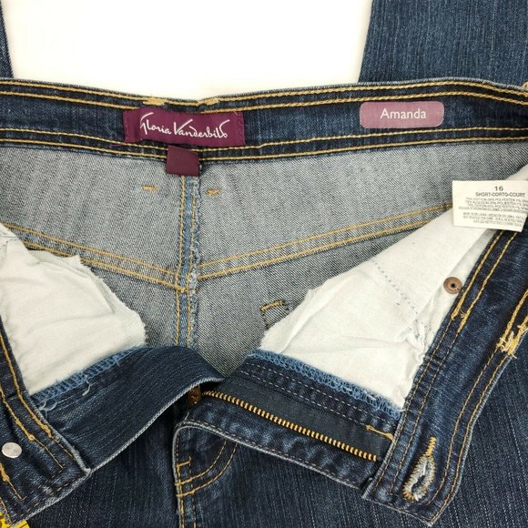Gloria Vanderbilt Womens Amanda Blue Mid Wash Denim Straight Jeans Size 16 Short - Picture 6 of 14